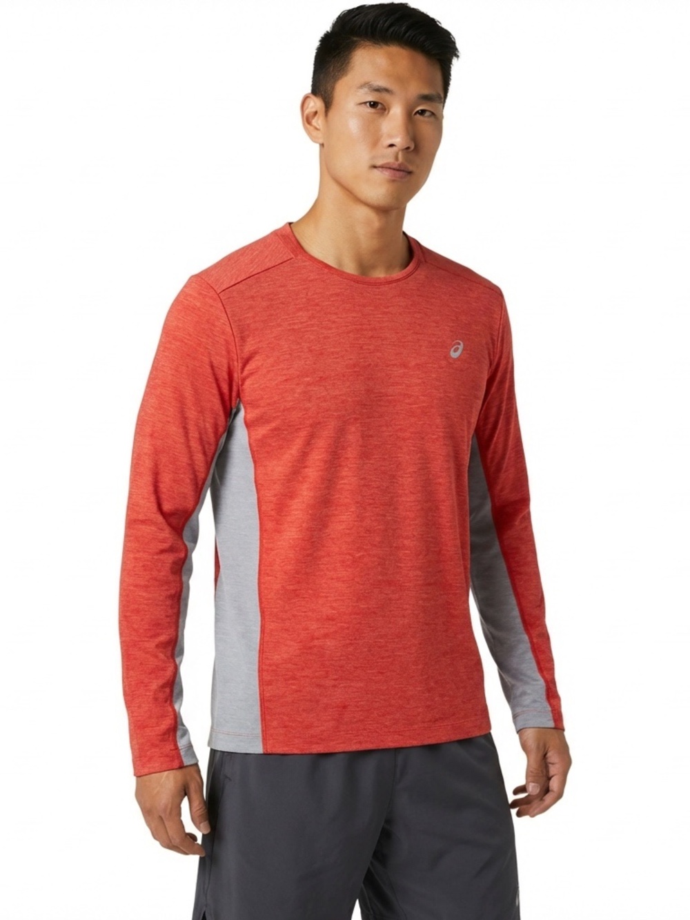 ASICS Men's Train Sana Long Sleeve Top – Size Large – Fiery Red / Piedmon